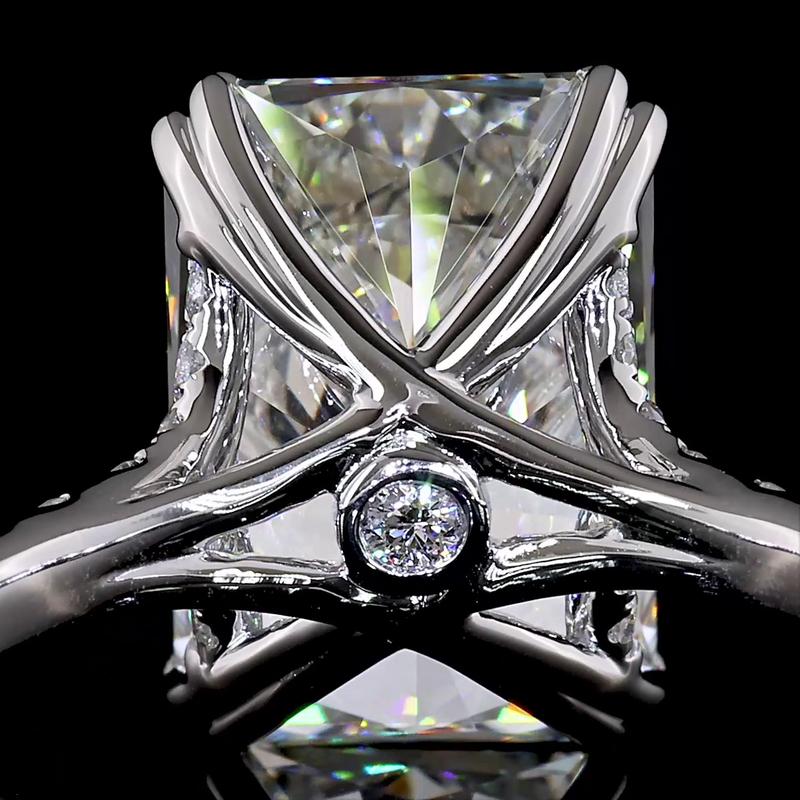 5ct Radiant Hidden Halo Engagement Ring