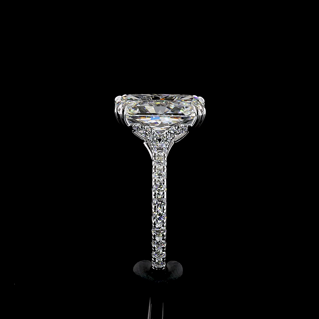 5ct Radiant Hidden Halo Engagement Ring.