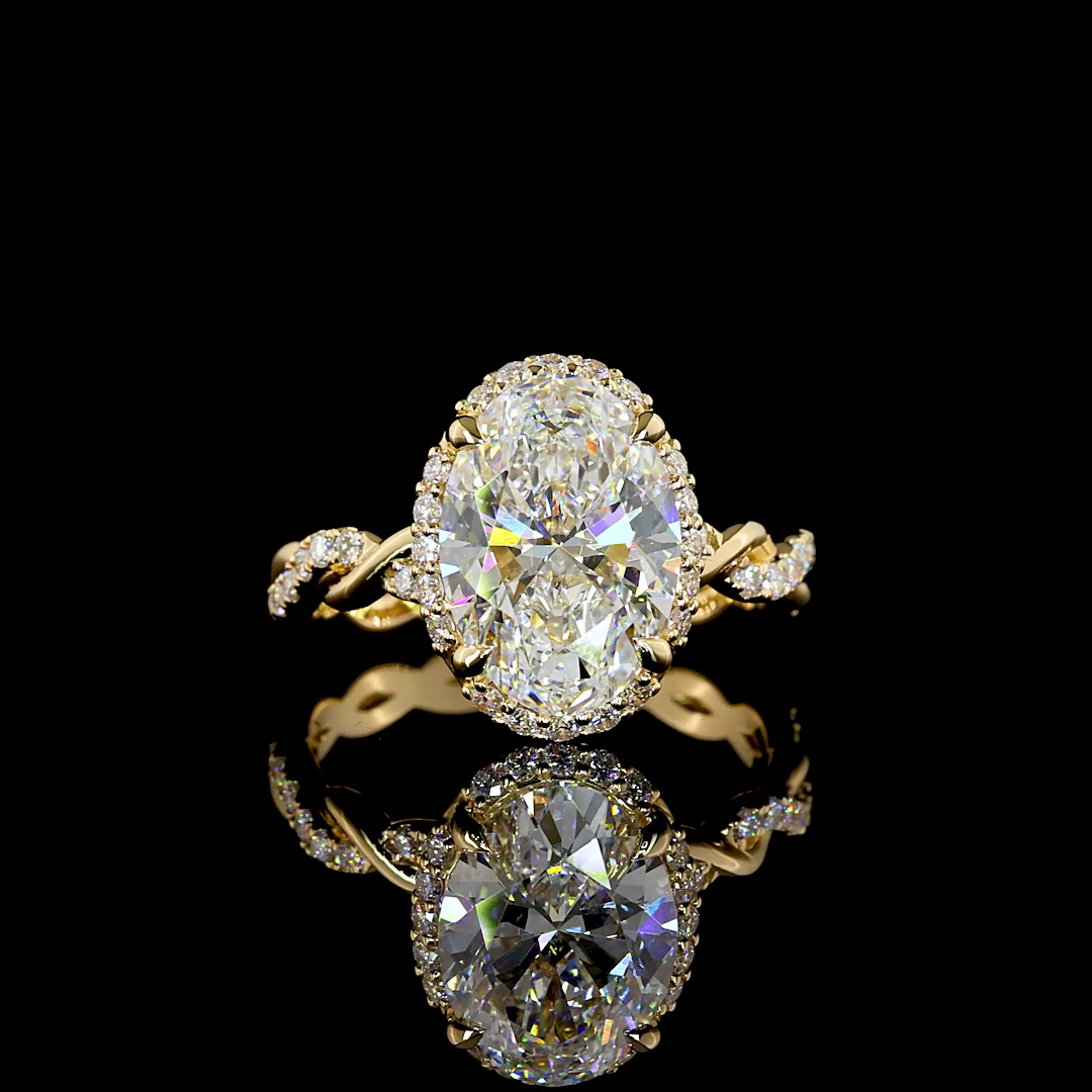 3ct Oval Hidden Halo Engagement Ring.