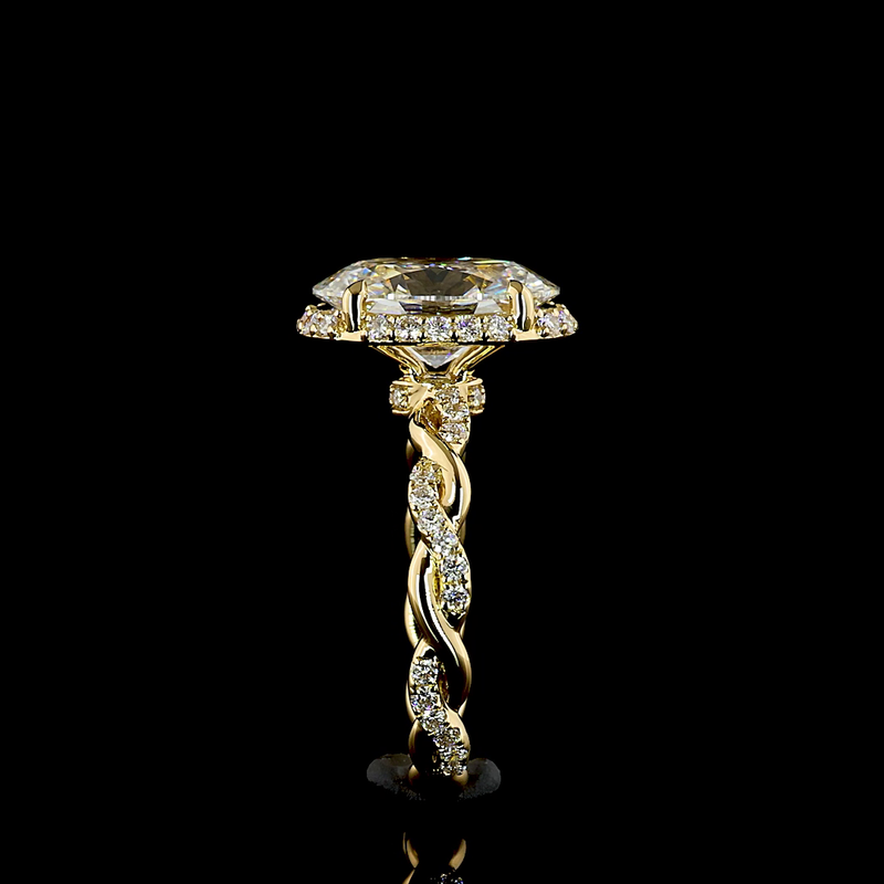 3ct Oval Hidden Halo Engagement Ring