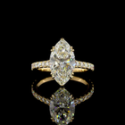 3ct Marquise Side Stone Engagement Ring.