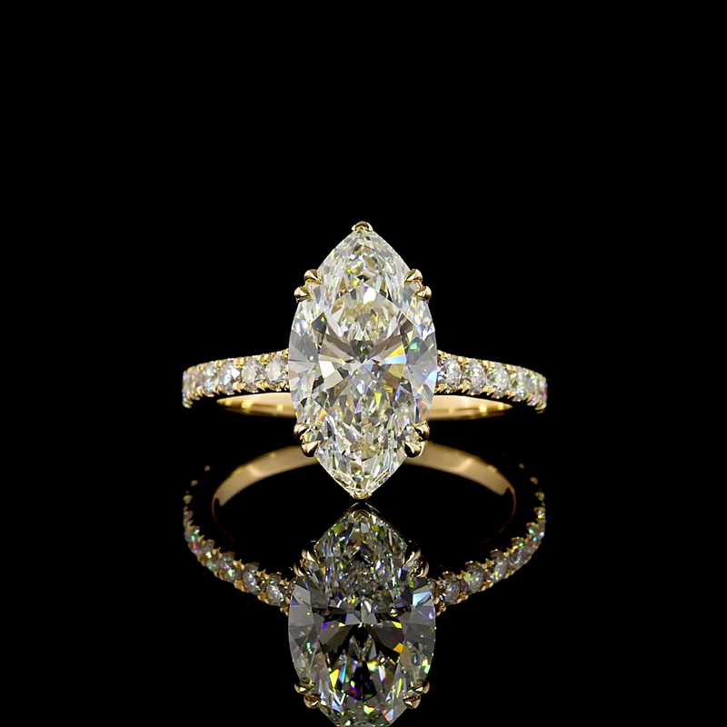 3ct Marquise Side Stone Engagement Ring