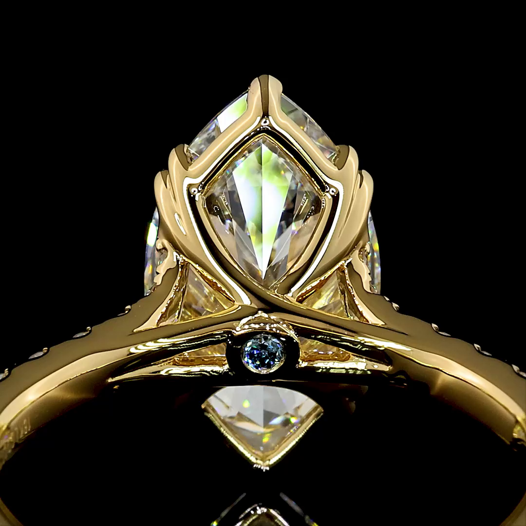 3ct Marquise Side Stone Engagement Ring.