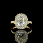 3ct Cushion Hidden Halo Engagement Ring.
