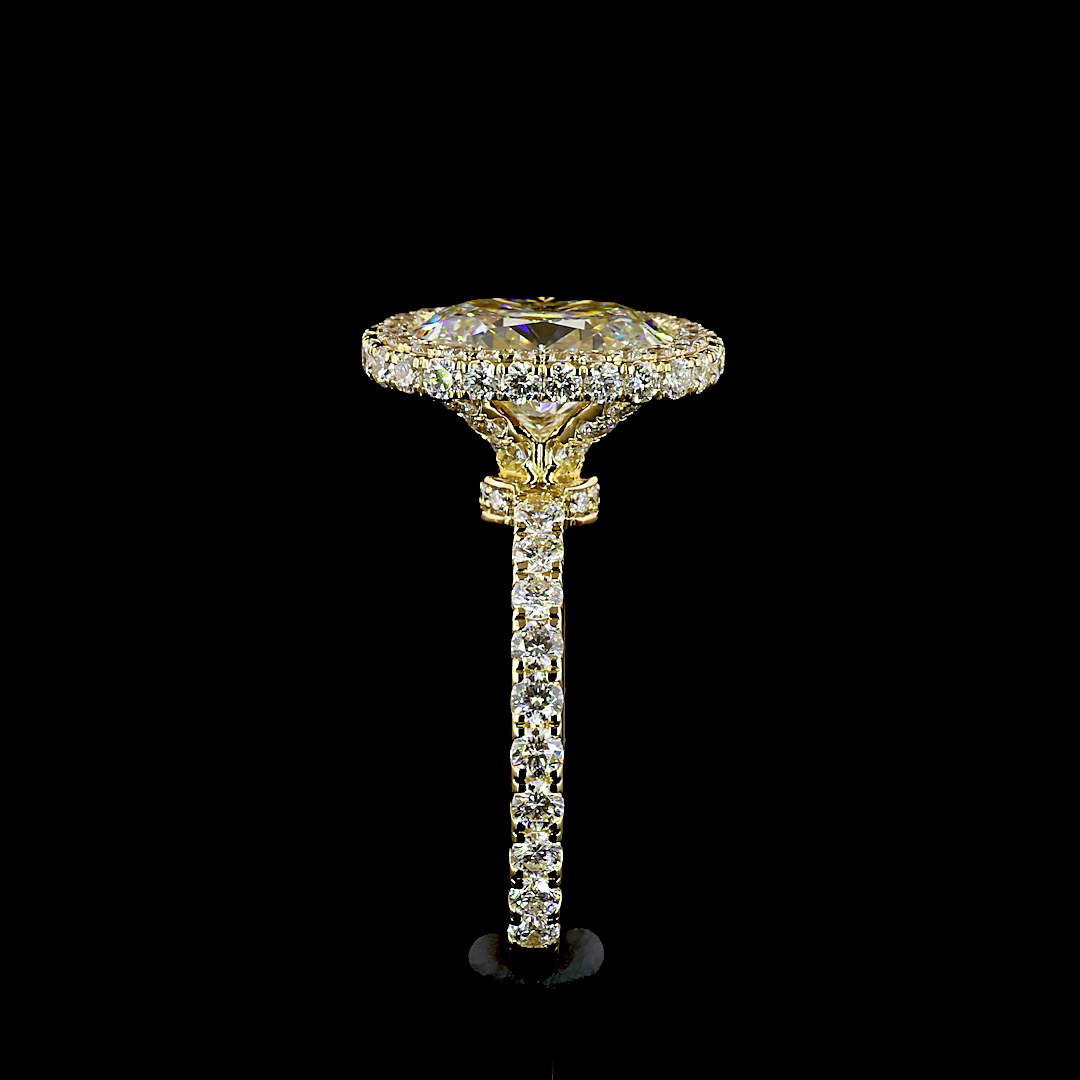 3ct Cushion Hidden Halo Engagement Ring.