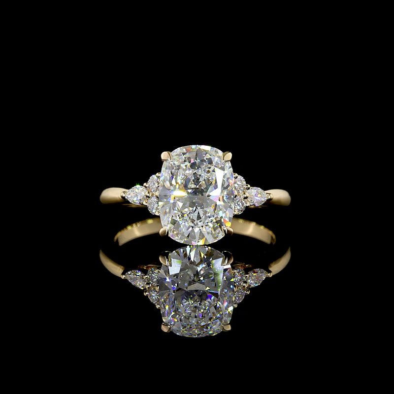 2-3/4ct Prong Cushion Split Shank Engagement Ring