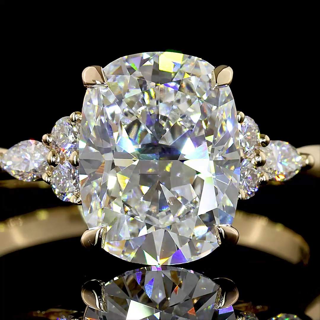 2-3/4ct Prong Cushion Split Shank Engagement Ring.