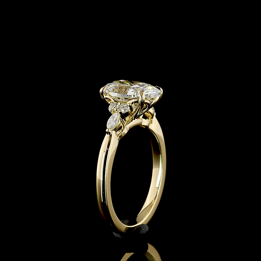 2-3/4ct Prong Cushion Split Shank Engagement Ring.