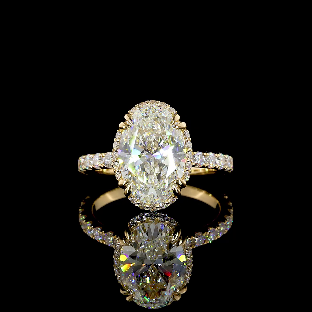 Diamond eternity bands stacked with engagement ring showcasing modern stacking style