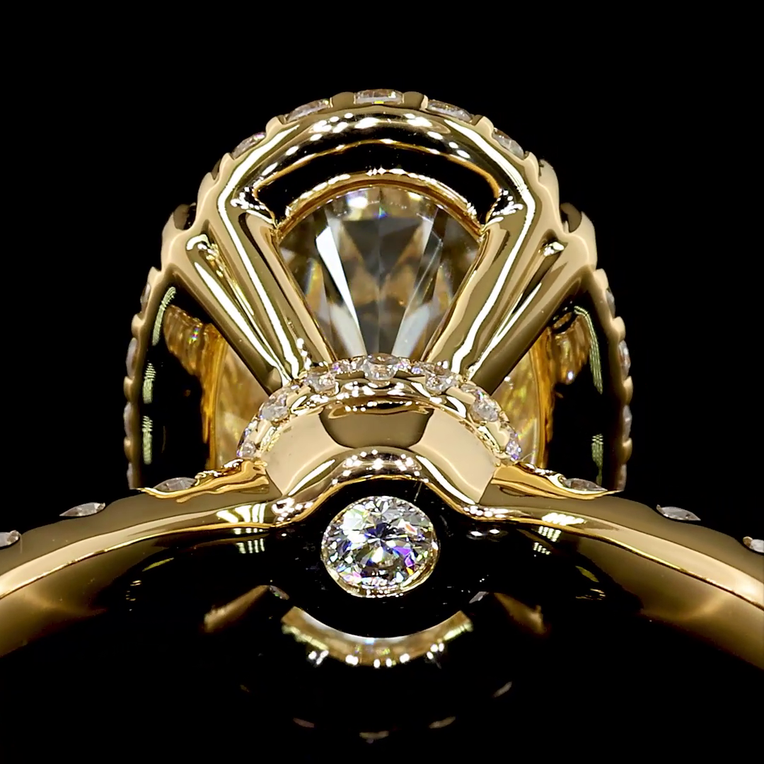 3ct Oval Hidden Halo Engagement Ring.