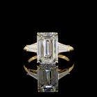 4ct Emerald Three Stone Engagement Ring.