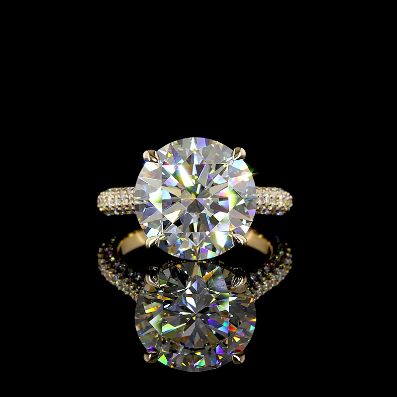 7ct Round Hidden Halo Engagement Ring