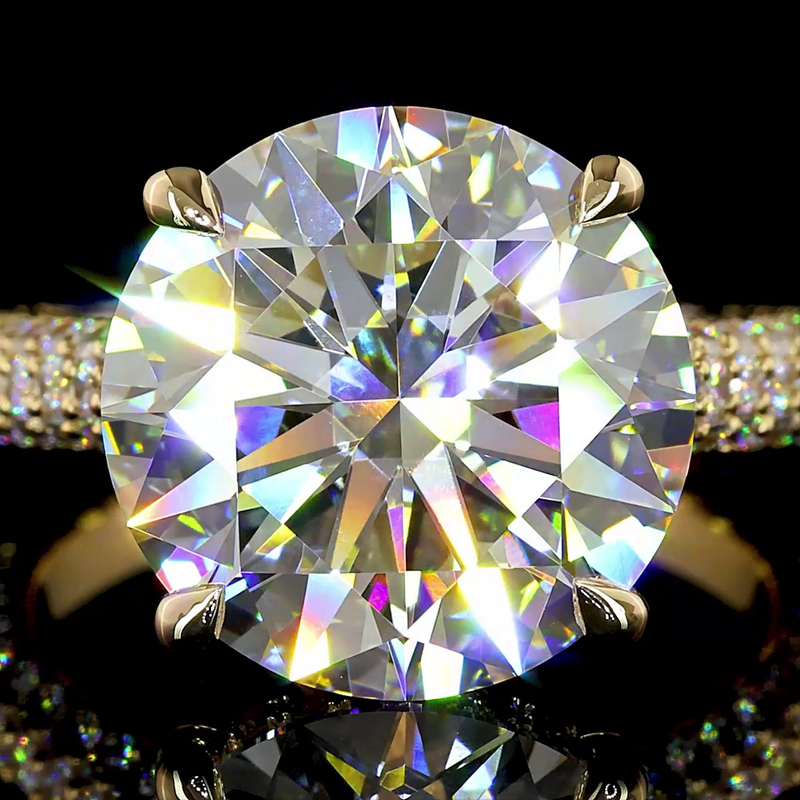 7ct Round Hidden Halo Engagement Ring
