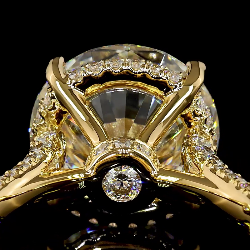 7ct Round Hidden Halo Engagement Ring