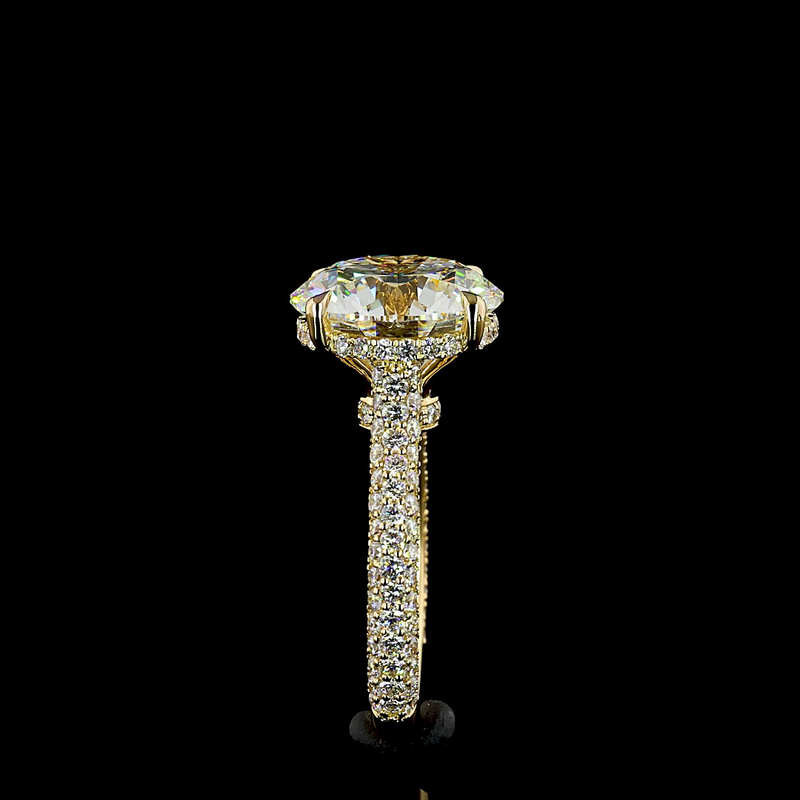 7ct Round Hidden Halo Engagement Ring