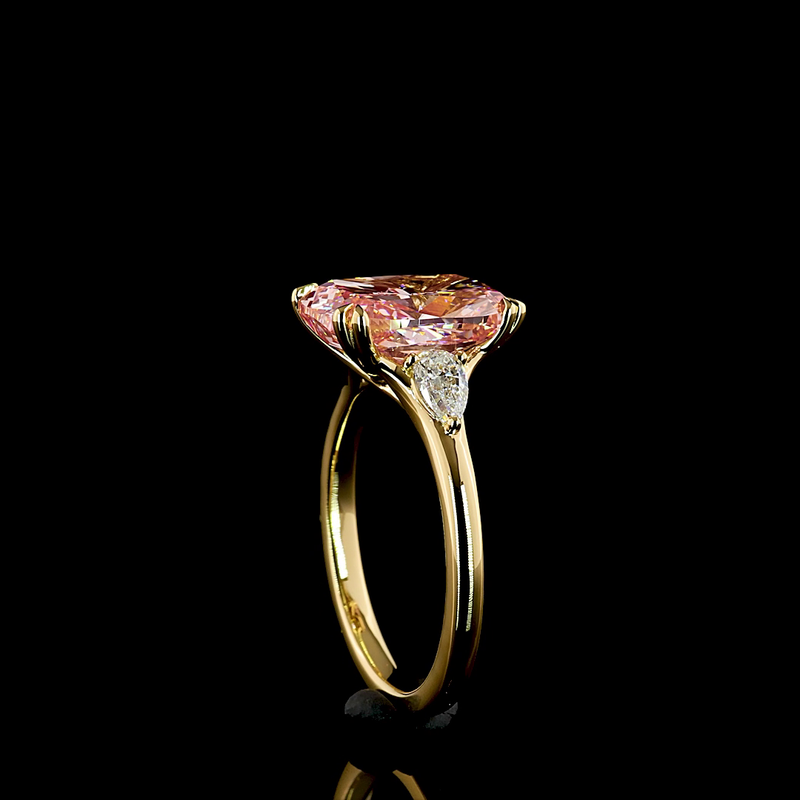 4ct Cushion Three Stone Engagement Ring