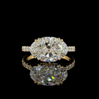 4ct Oval Hidden Halo Engagement Ring.