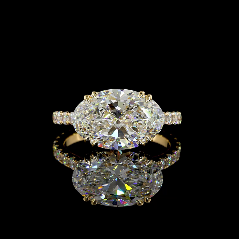 4ct Oval Hidden Halo Engagement Ring