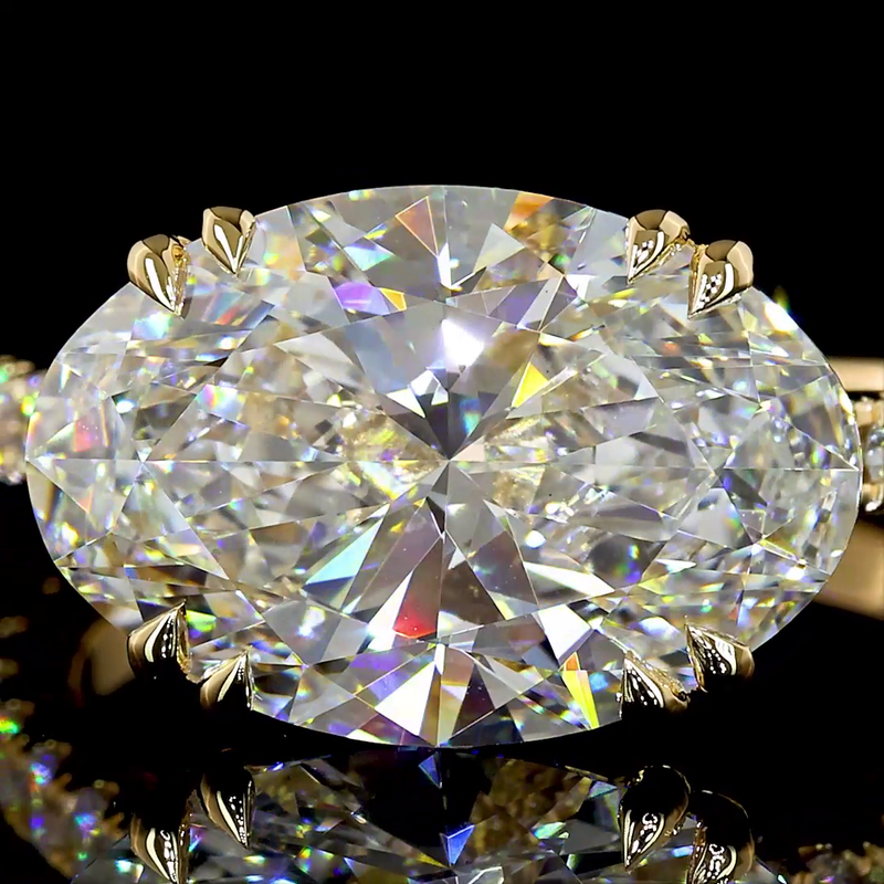 4ct Oval Hidden Halo Engagement Ring