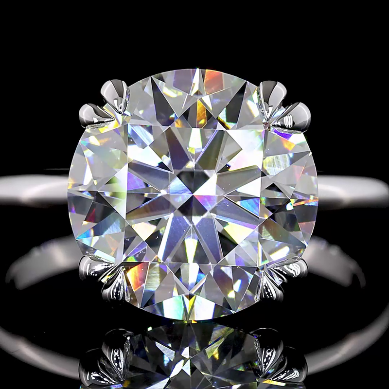 5ct Round Prong Hidden Halo Diamond Engagement Ring