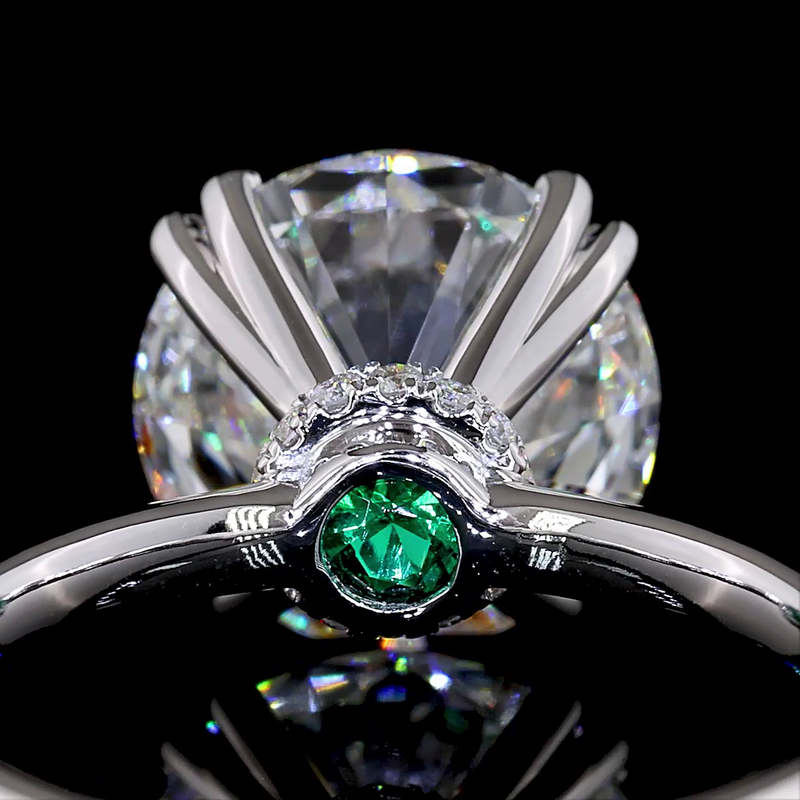 5ct Round Prong Hidden Halo Diamond Engagement Ring