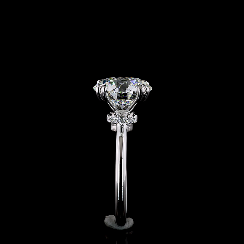 5ct Round Prong Hidden Halo Diamond Engagement Ring