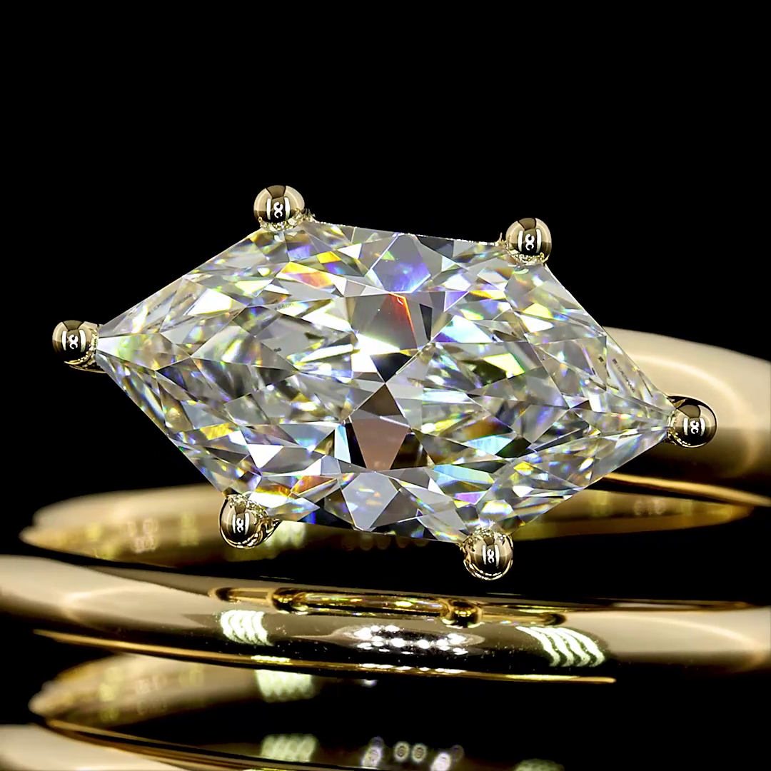 2ct Marquise East West Prong Unique Diamond Engagement Ring