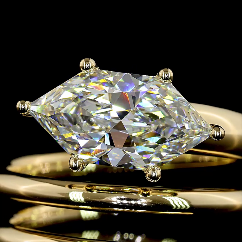 2ct Marquise East West Prong Unique Diamond Engagement Ring