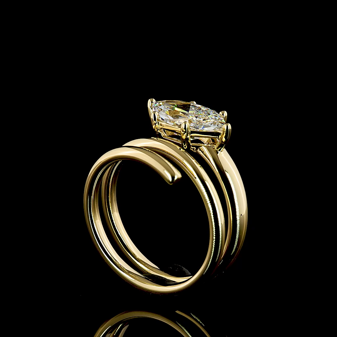 2ct Marquise East West Prong Unique Diamond Engagement Ring