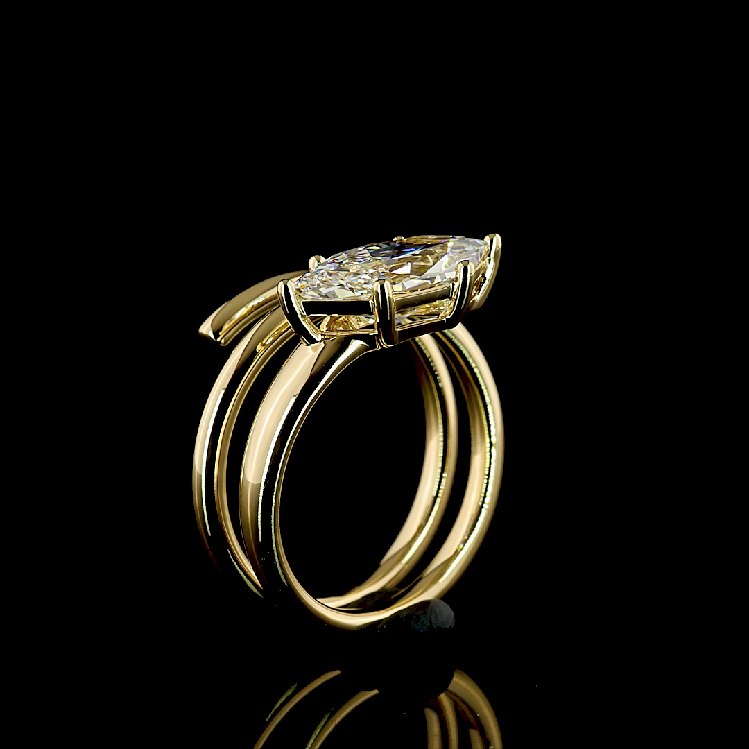 2ct Marquise East West Prong Unique Diamond Engagement Ring