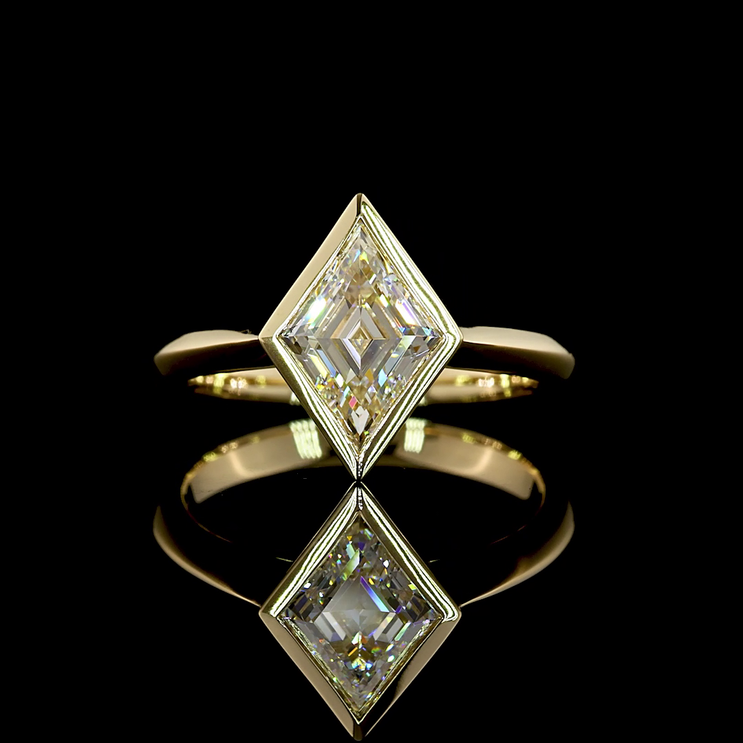 1-1/2ct Kite Bezel Solitaire Diamond Engagement Ring