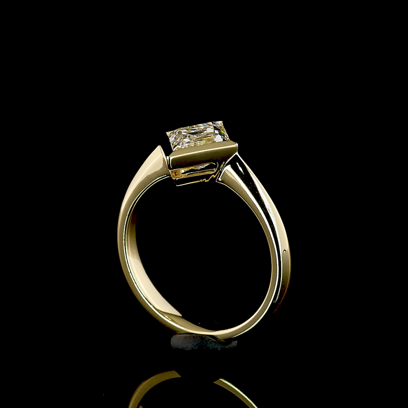 1-1/2ct Kite Bezel Solitaire Diamond Engagement Ring