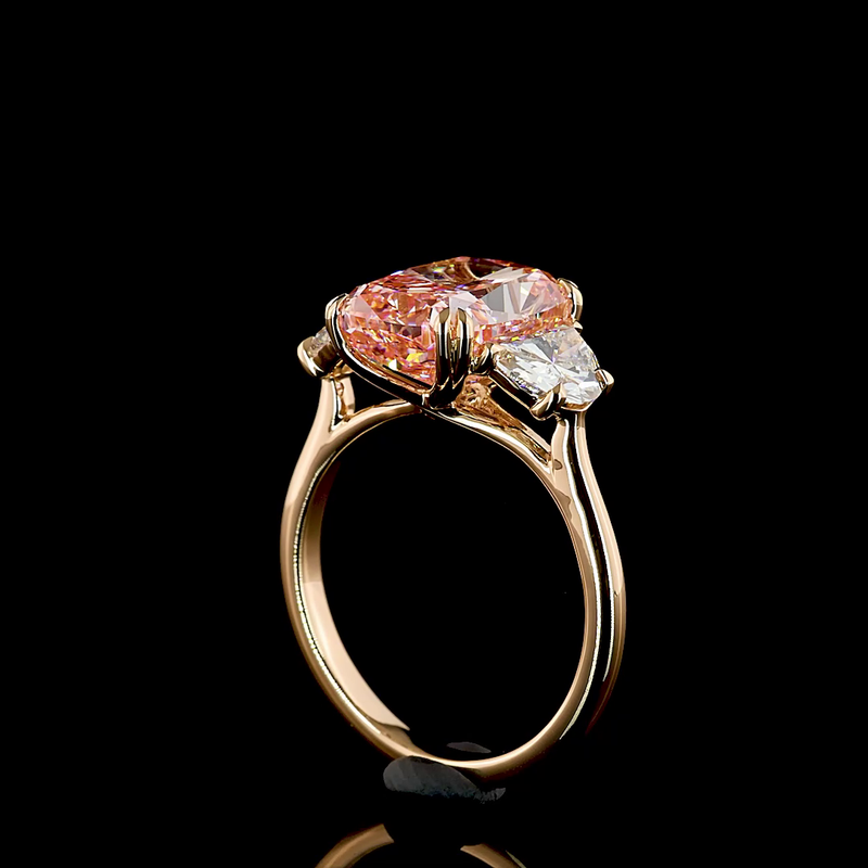 5ct Cushion Three Stone Engagement Ring
