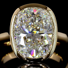 5ct Cushion Bezel Solitaire Diamond Engagement Ring