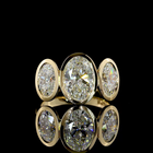 2ct Oval Bezel Three Stone Diamond Engagement Ring