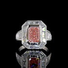 2-1/2ct Fancy Pink Radiant Bezel Halo Diamond Engagement Ring