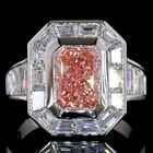 2-1/2ct Fancy Pink Radiant Bezel Halo Diamond Engagement Ring