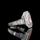 2-1/2ct Fancy Pink Radiant Bezel Halo Diamond Engagement Ring