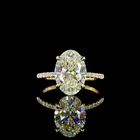 3-1/2ct Oval Prong Side Stone Diamond Engagement Ring