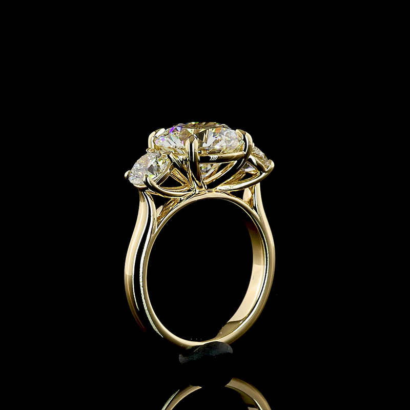 3ct Round Prong Three Stone Diamond Engagement Ring