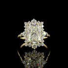 4ct Radiant Prong Unique Diamond Engagement Ring