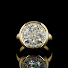 5ct Round Bezel-Prong Halo Diamond Engagement Ring