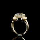 5ct Round Bezel-Prong Halo Diamond Engagement Ring