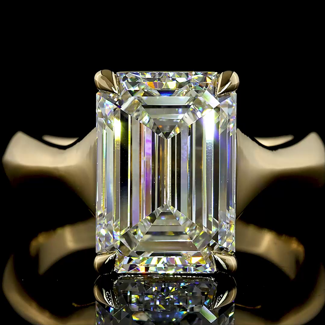 5ct Emerald Prong Solitaire Diamond Engagement Ring