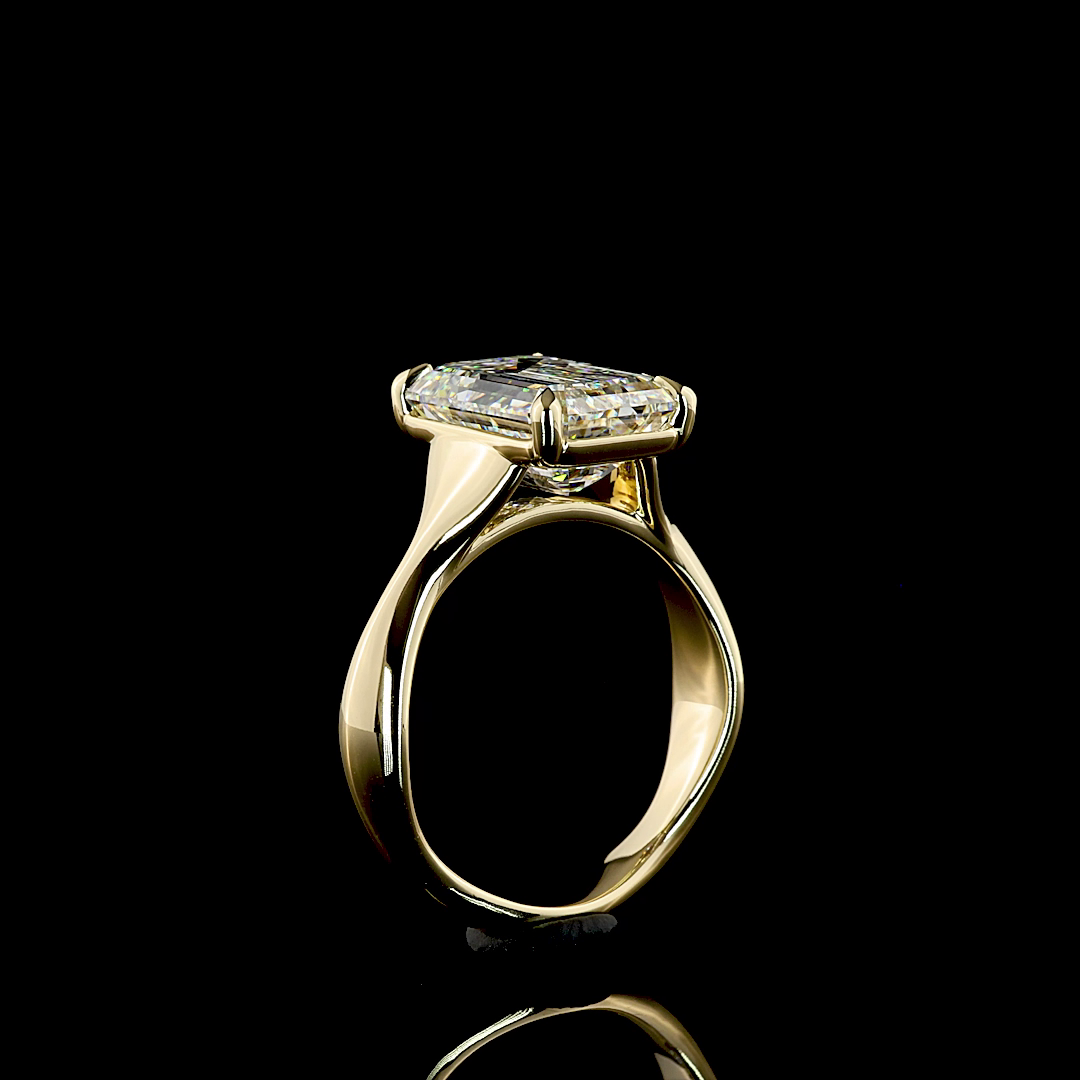 5ct Emerald Prong Solitaire Diamond Engagement Ring