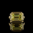 6ct Fancy Yellow Emerald East-West Bezel Solitaire Diamond Engagement Ring