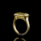 6ct Fancy Yellow Emerald East-West Bezel Solitaire Diamond Engagement Ring