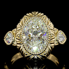 3ct Oval Bezel Unique Diamond Engagement Ring