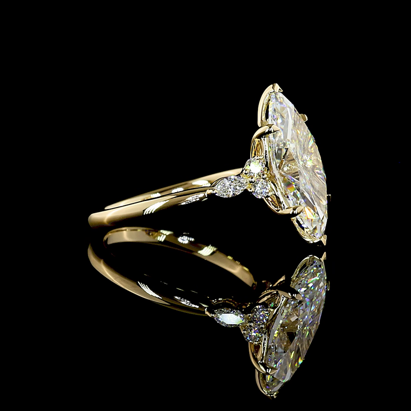 4-1/2ct Marquise Prong Unique Diamond Engagement Ring