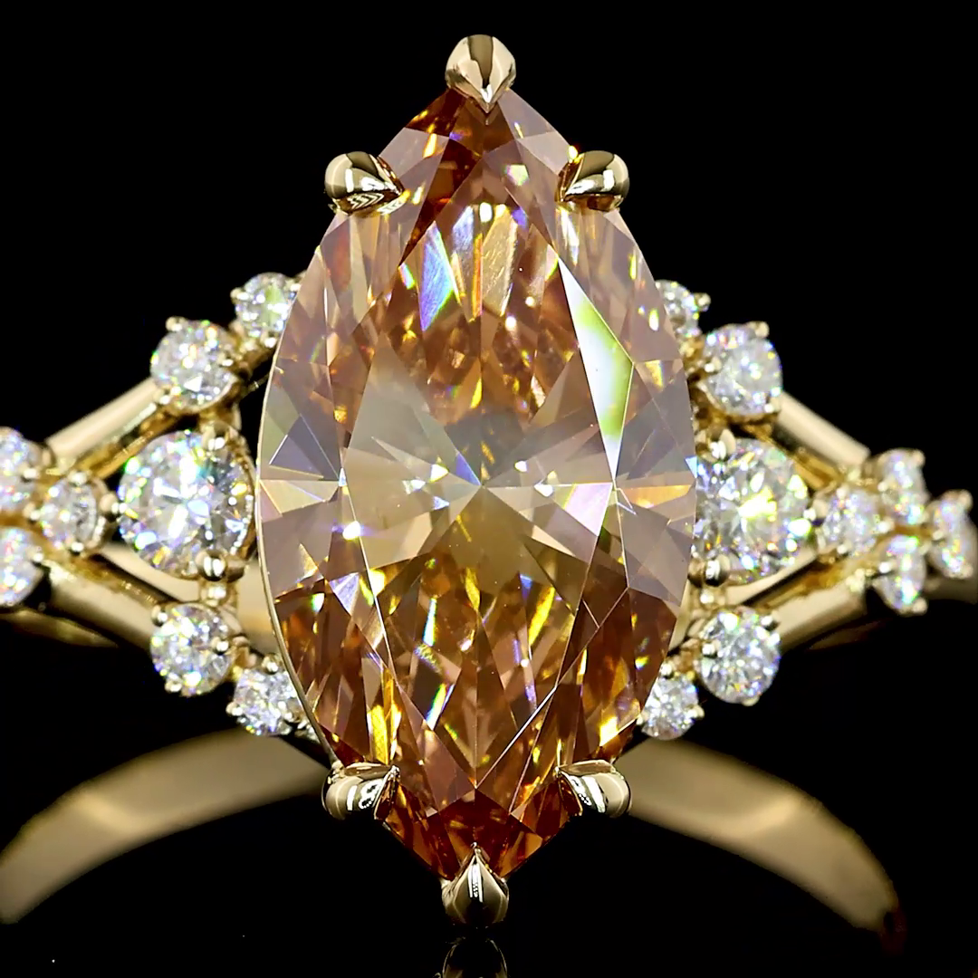 3ct Marquise Prong Unique Diamond Engagement Ring